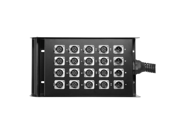 Stageboks 16/4, Metalboks med håndtak, 15m 